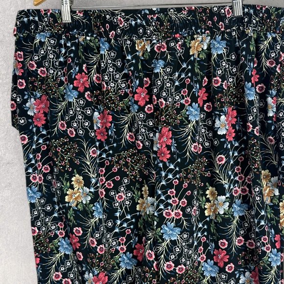 ASOS Wide Leg Floral Pants Womens Size 18 Skirted Tie Waist Boho Beach Elastic - Picture 14 of 16